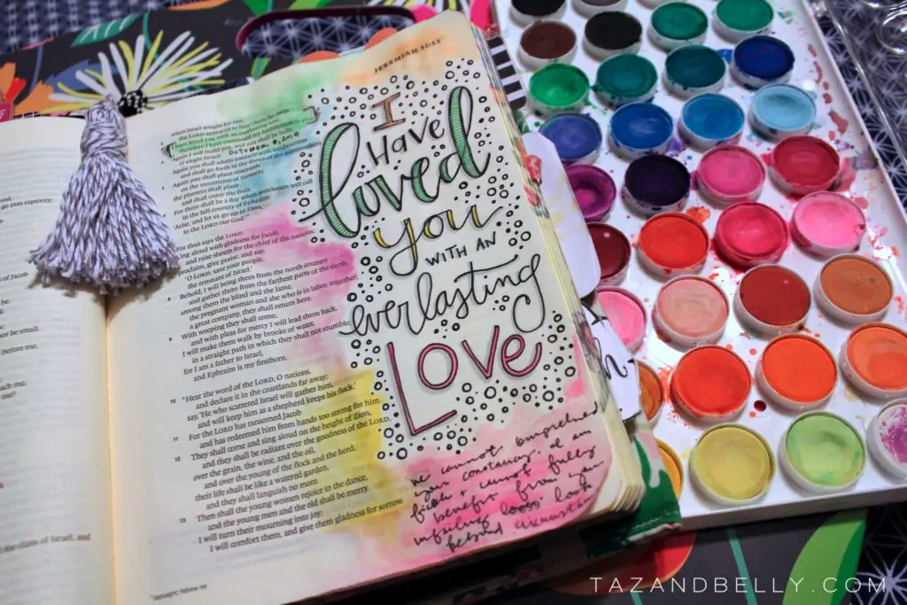 Adding color to Bible journal verses