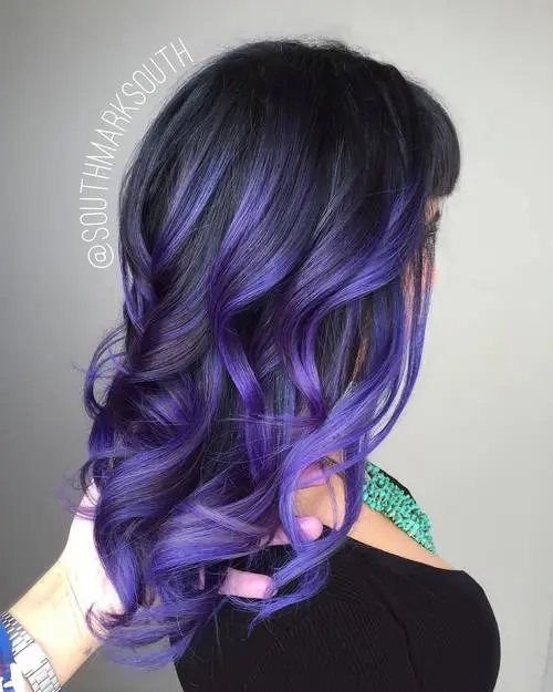 PURPLE AND BLUE BALAYAGE