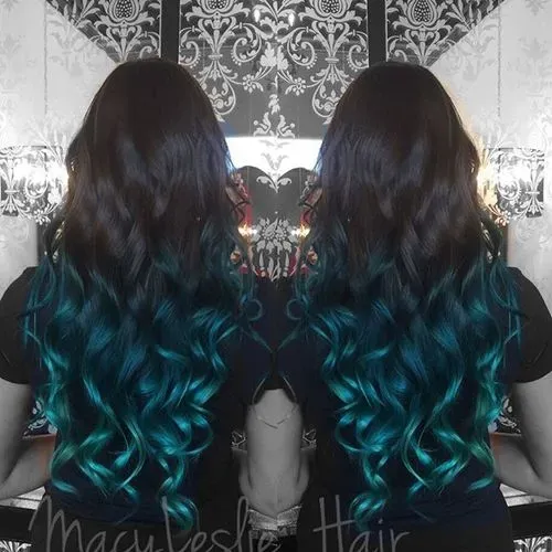 DARK BROWN BLUE OMBRE
