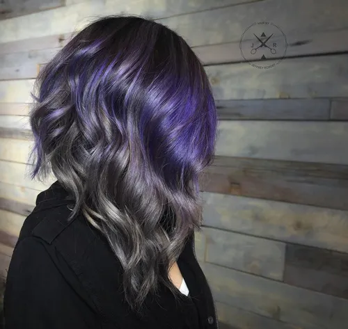 VIOLET AND SILVER BALAYAGE