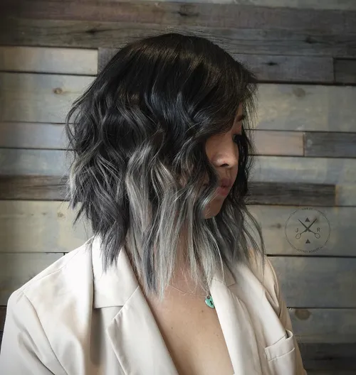BLACK TO GRAY OMBRE