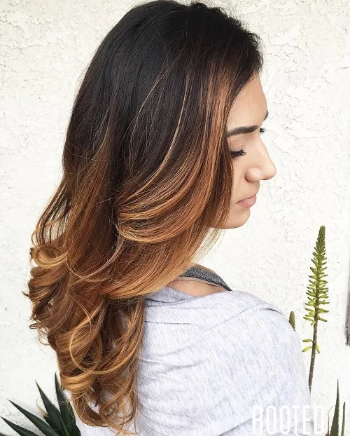 Chestnut Brown Ombre Curls