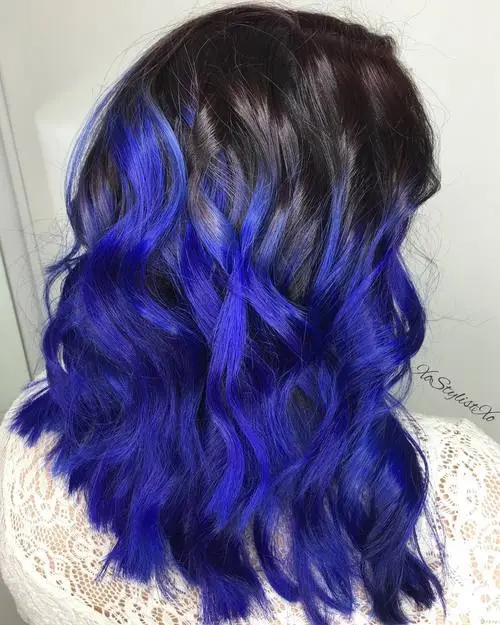 MEDIUM ELECTRIC BLUE OMBRE