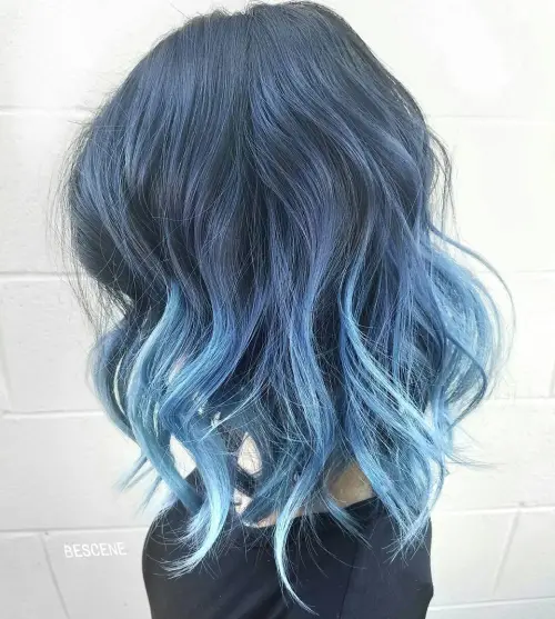 DARK BLUE TO LIGHT BLUE OMBRE