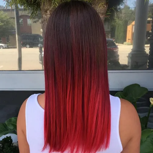 BRIGHT AND BOLD BLACK TO RED OMBRE