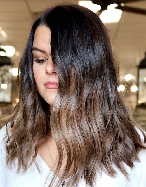 Deep Brown Ombre for Medium Length