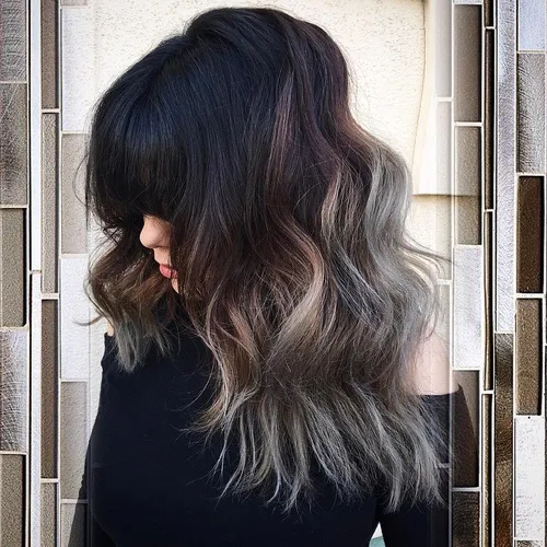DARK BROWN TO GRANITE HAIRSTYLE