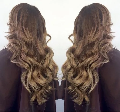 LONG NATURAL BROWN BLONDE WAVES