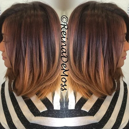 SHOULDER LENGTH HAIR WITH OMBRE HIGHLIGHTS