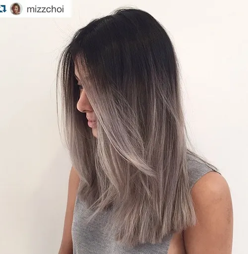 ASH OMBRE ON MID-LENGTH HAIR