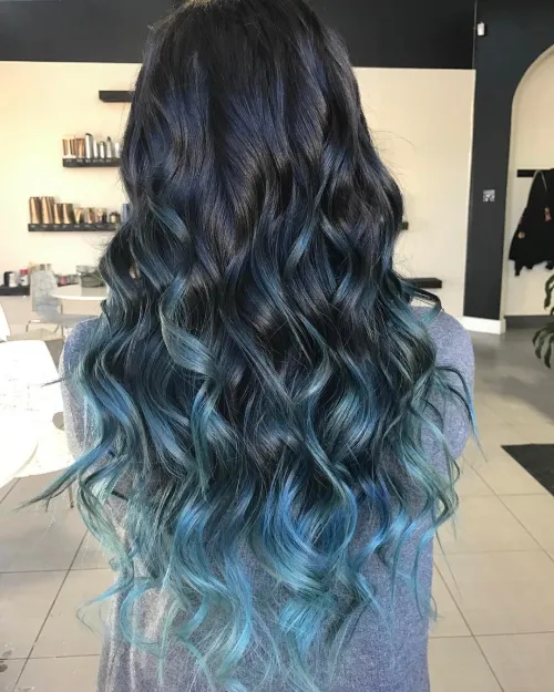 OIL SLICK PASTEL BLUE OMBRE