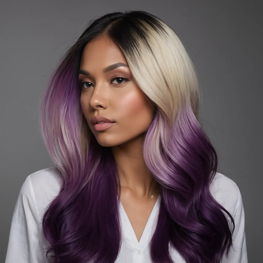 Platinum‑to‑Purple Ombre