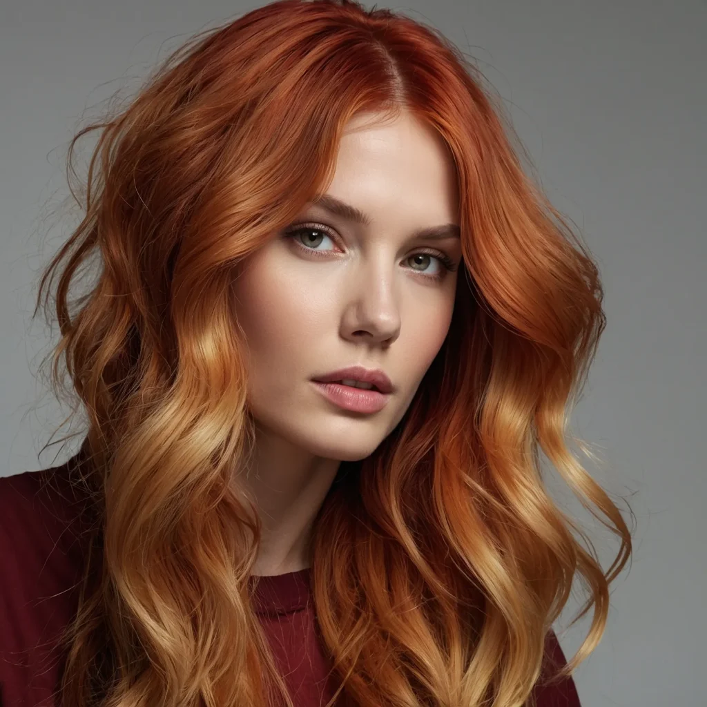 Red to Blonde Ombre