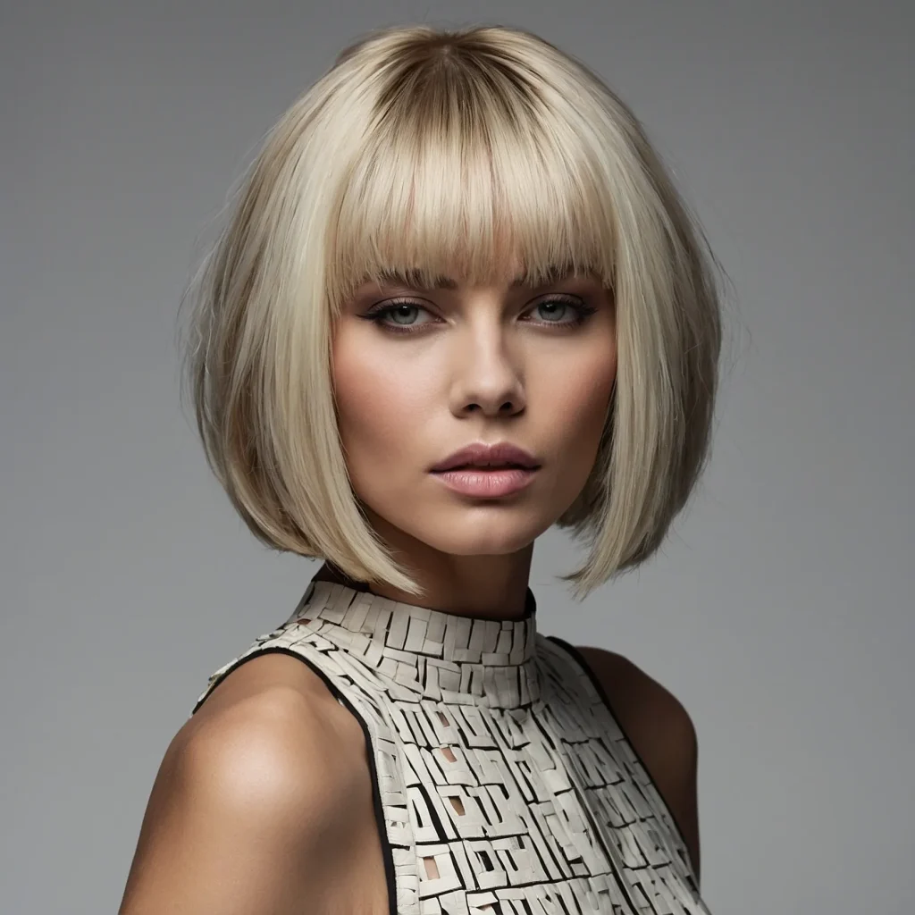 Platinum Blonde with Crisp Cut