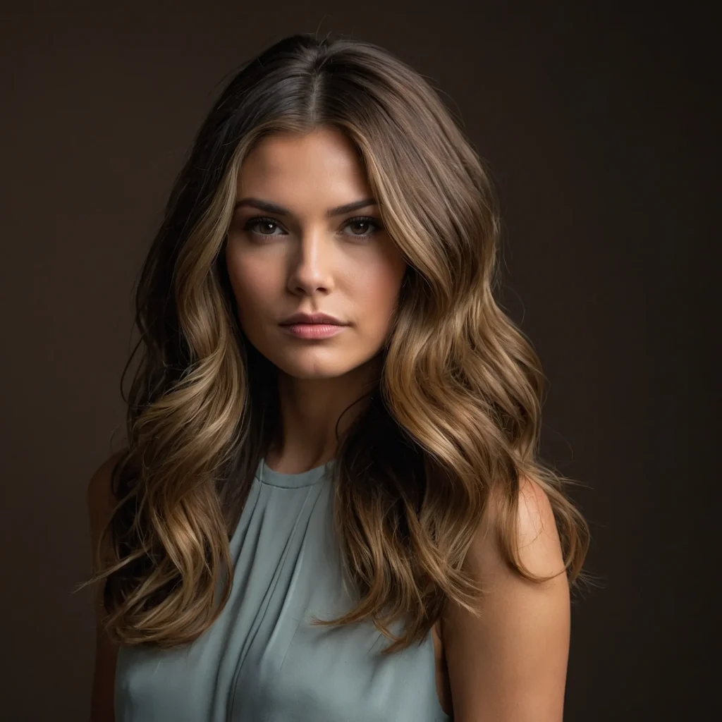 Brown Reverse Balayage with Babylights