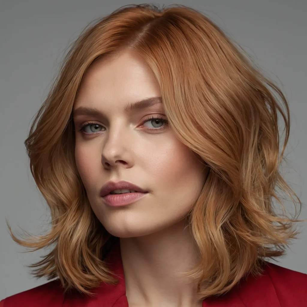 Strawberry-Blonde Bronde Lob