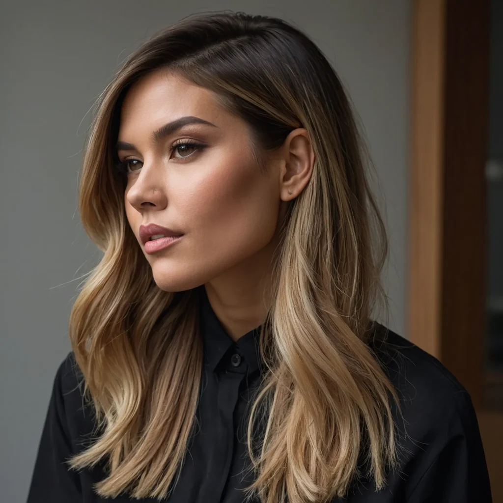 Cheekbone‑Height Fade Ombre