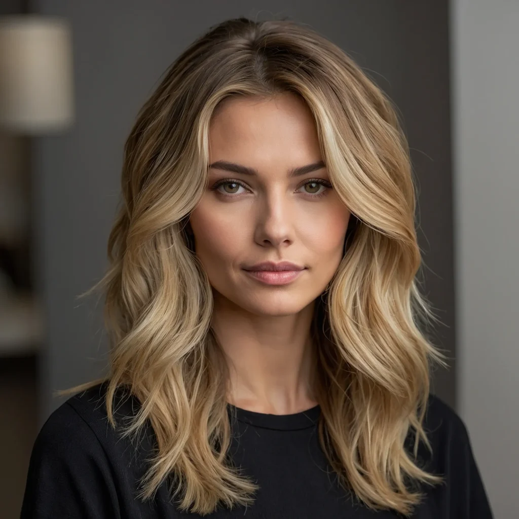 Medium Layered Hair Balayage