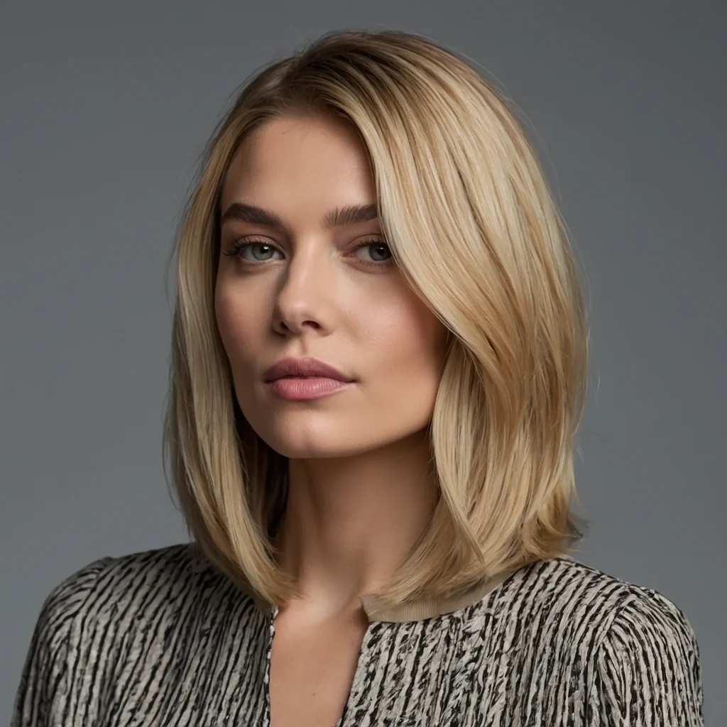 Side‑Parted Blonde Lob