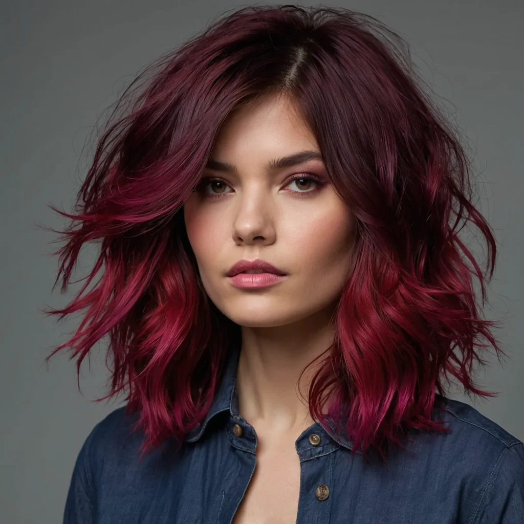 Red → Purple Choppy Cut