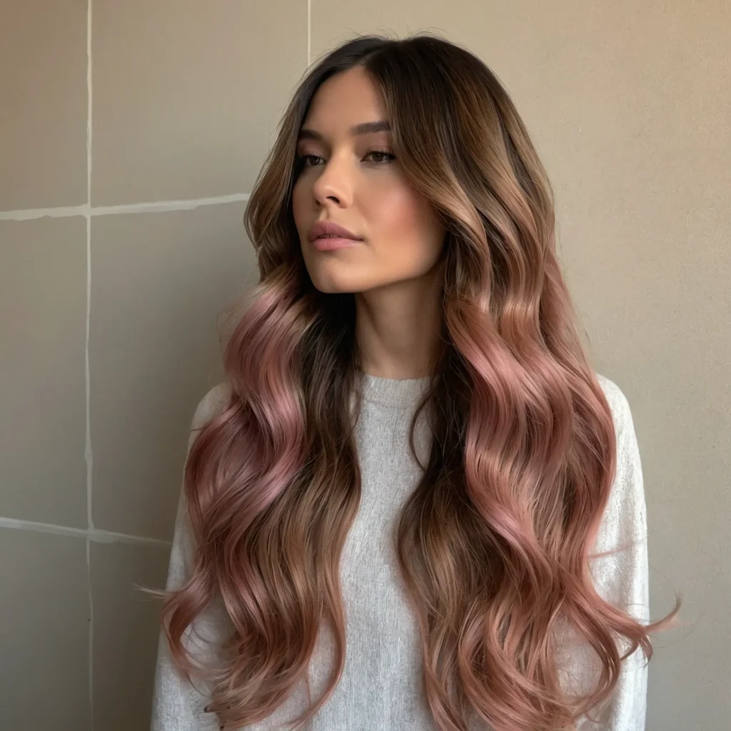 Extra Long Hair with Rose Balayage