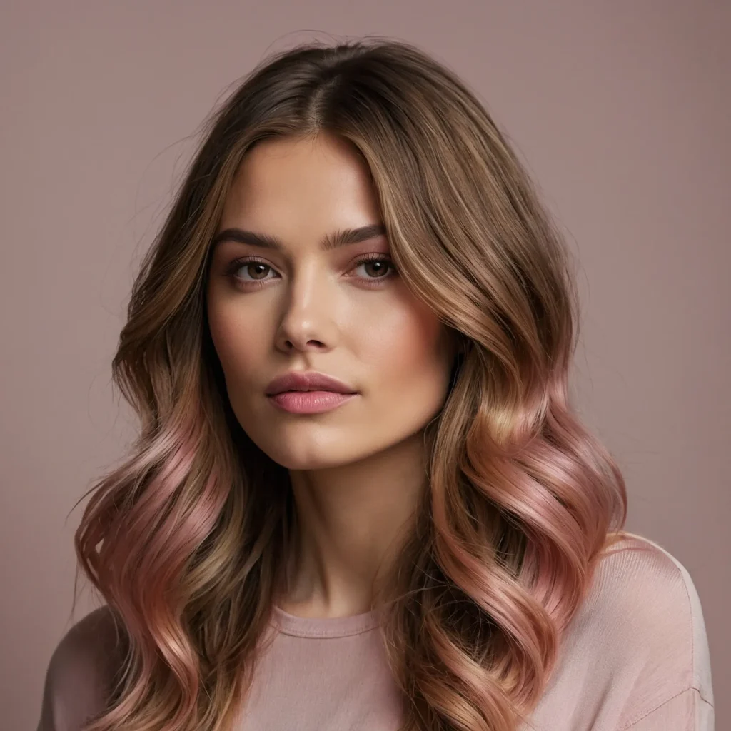 Long Hair with Subtle Rose Balayage
