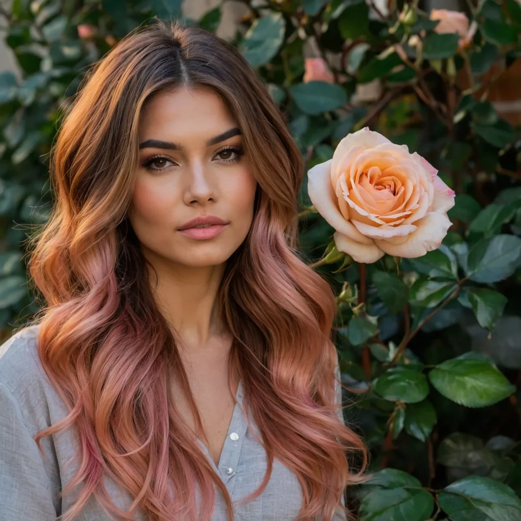 Sunset‑Inspired Rose Balayage