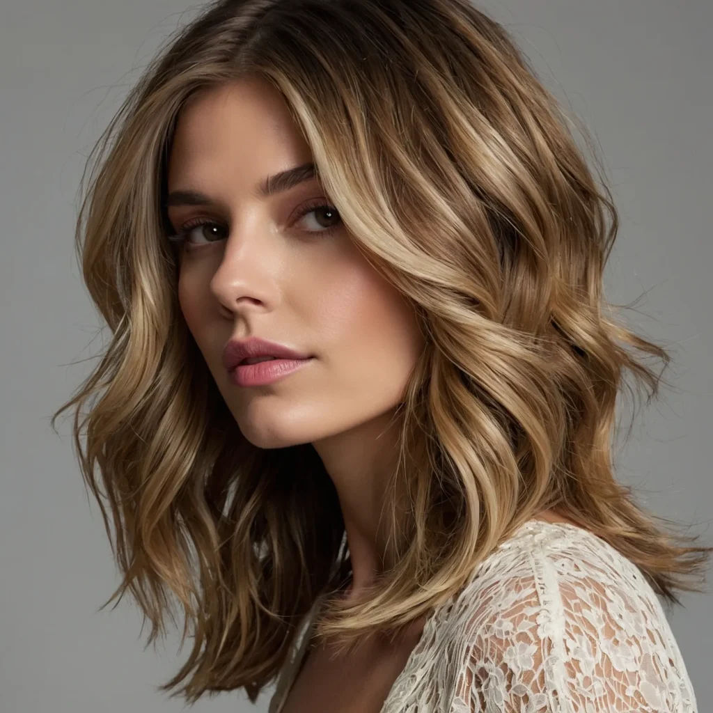 Reverse Balayage with Platinum Money Pieces