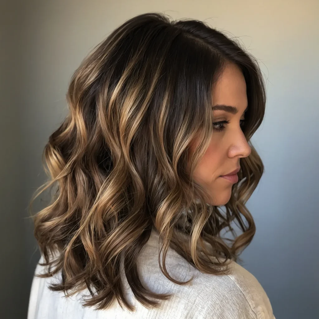 Reverse Balayage with Dark Brown Tones
