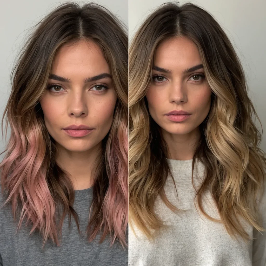 Rose Balayage with Messy Layers