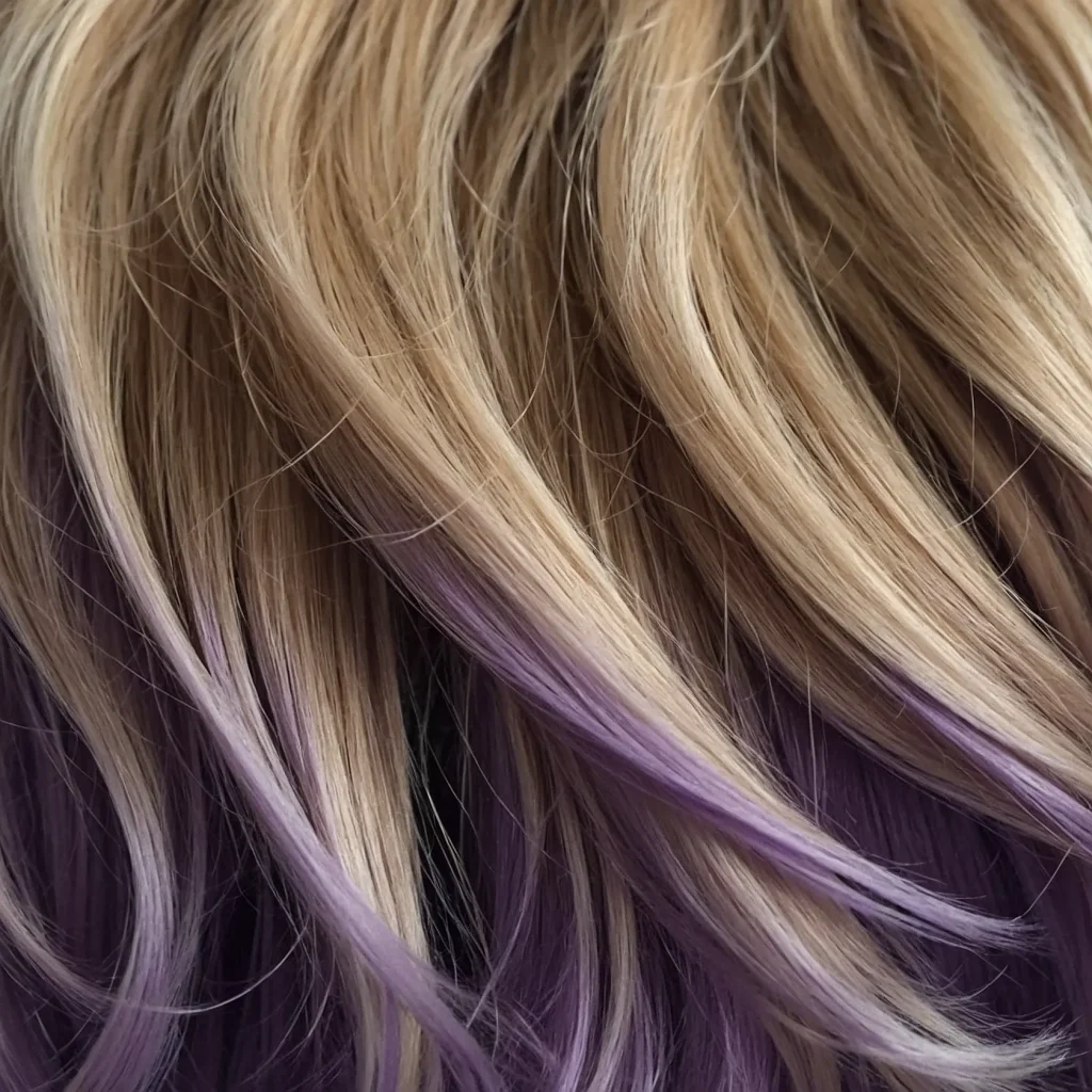 Lavender Edges on Blonde Hair