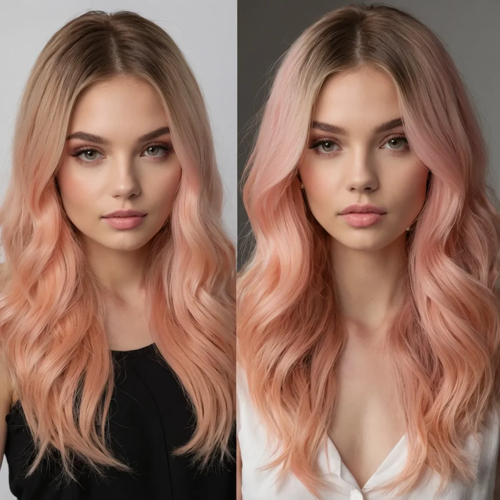  Pastel Peach‑Pink Ombre