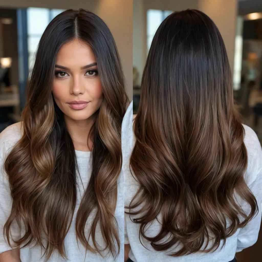 Classic Black to Brown Ombre/Balayage