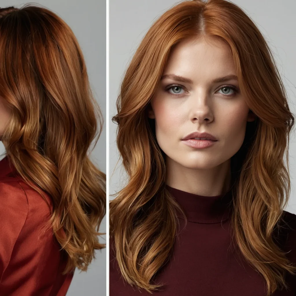 Red-Haired Semi-Balayage