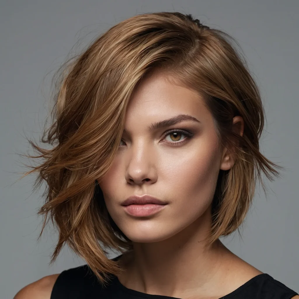 Brown→ Blonde Bob with Shaved Undercut