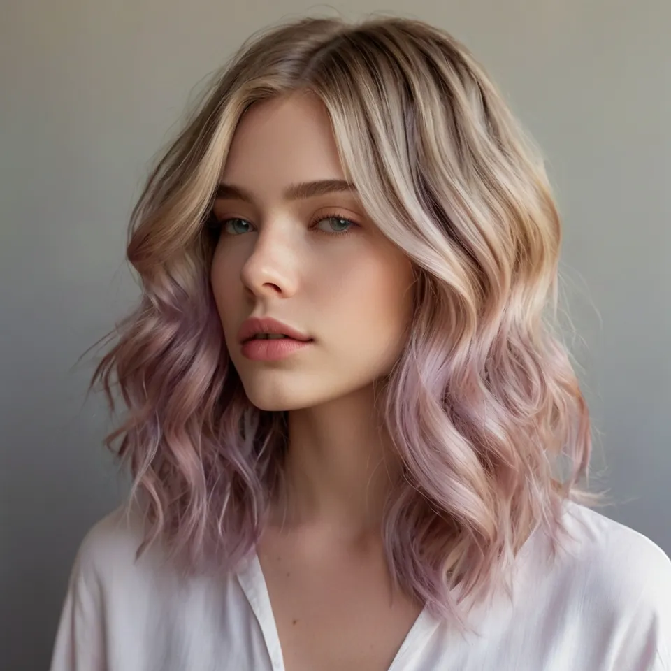 Violet‑Pink Wavy Ombre
