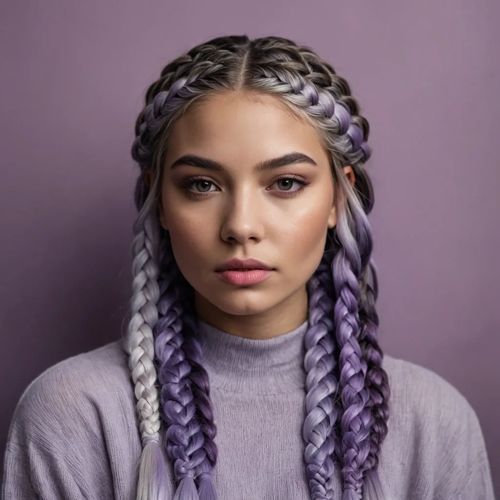 Platinum‑to‑Purple Ombre