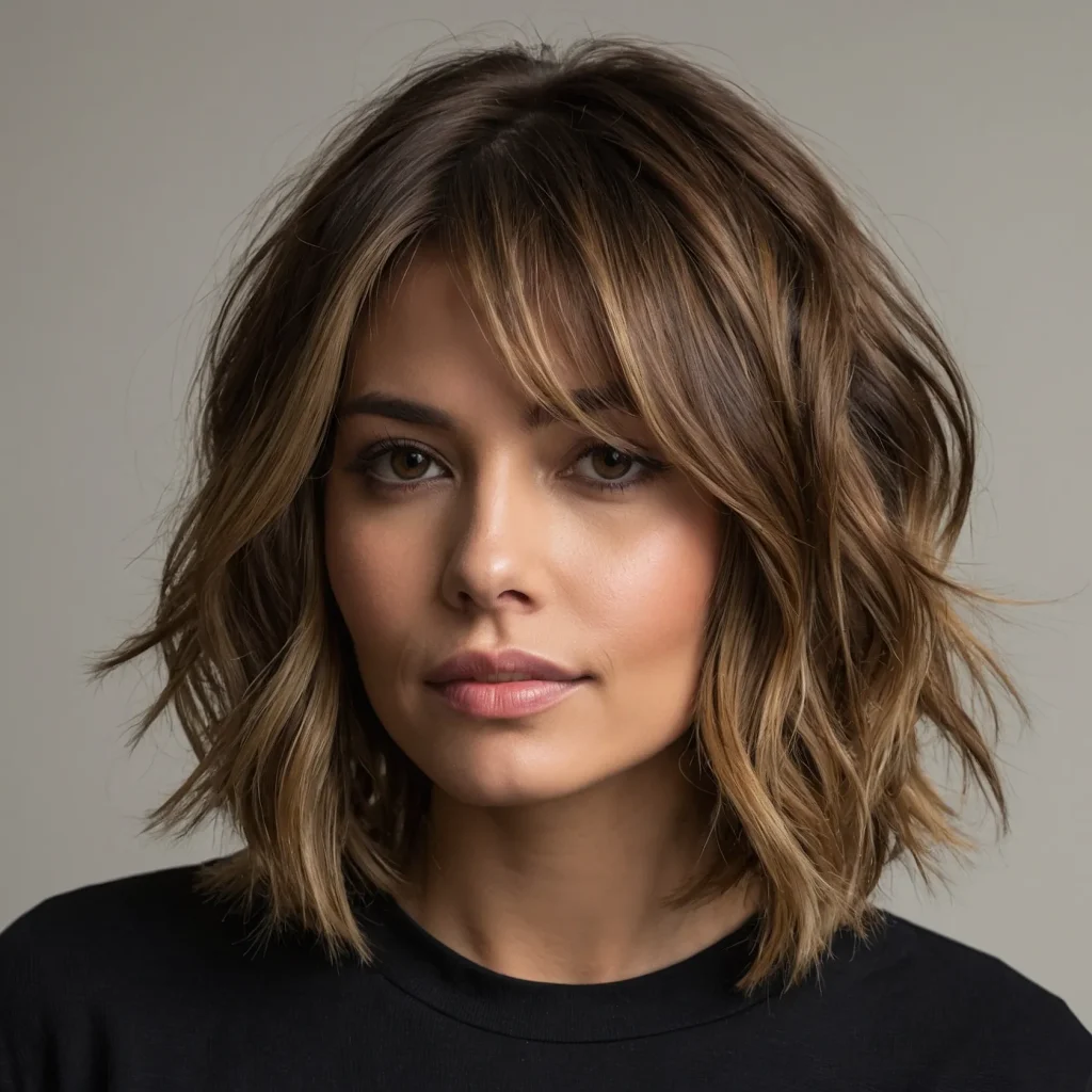Long Bob with Cappuccino Balayage