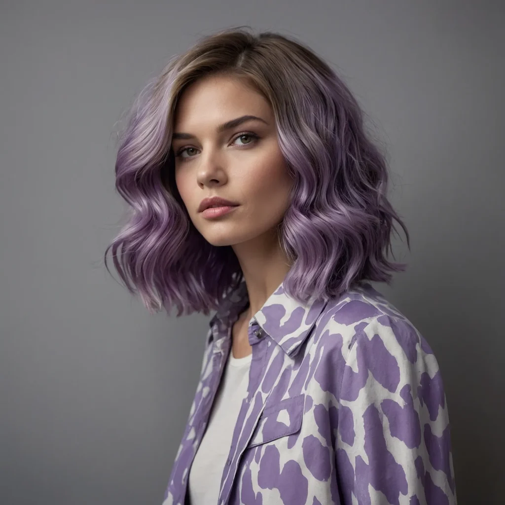 Violet Lob with Tousled Waves