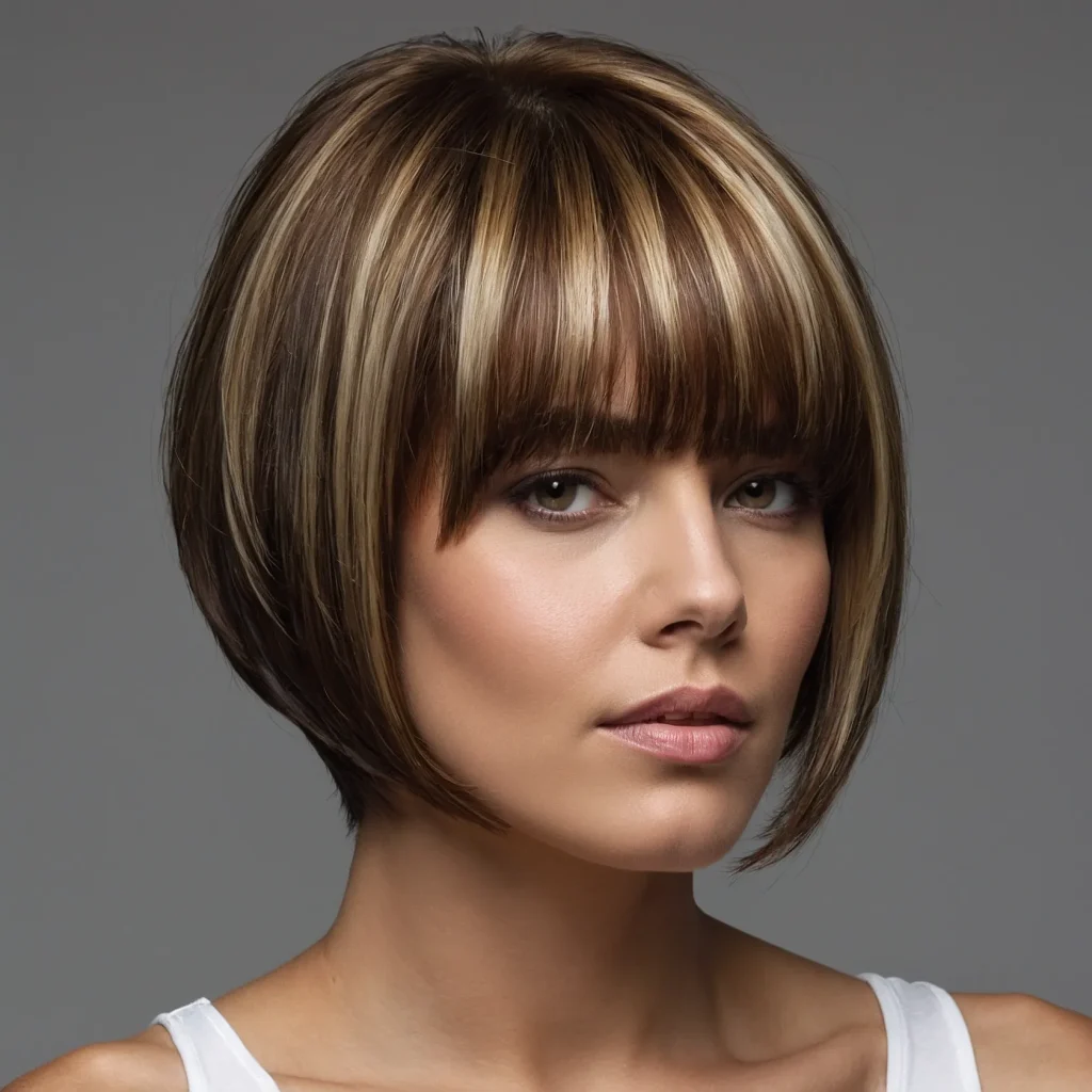 Asymmetrical Bob with Dimensional Highlights