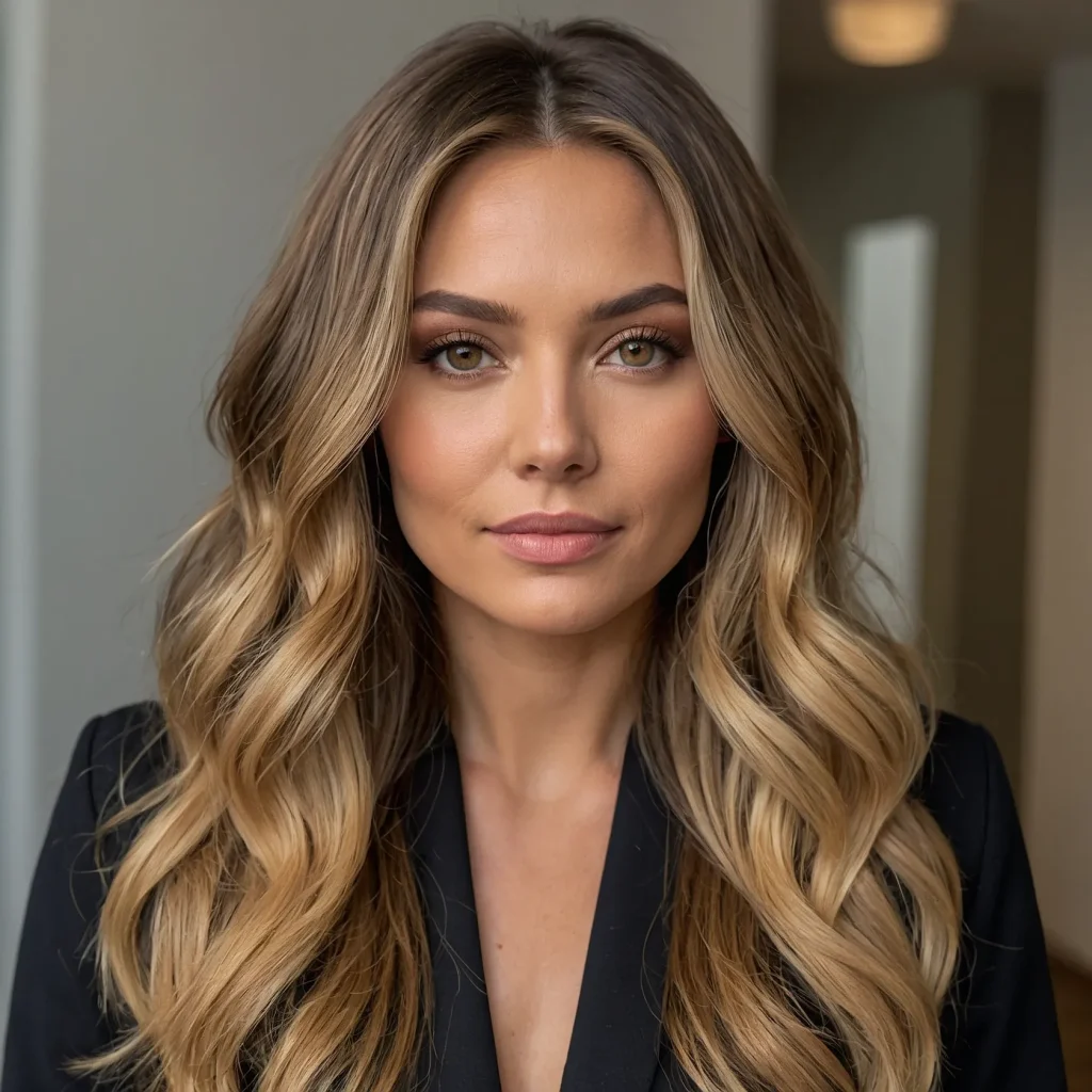 Honey Balayage with Dark Roots