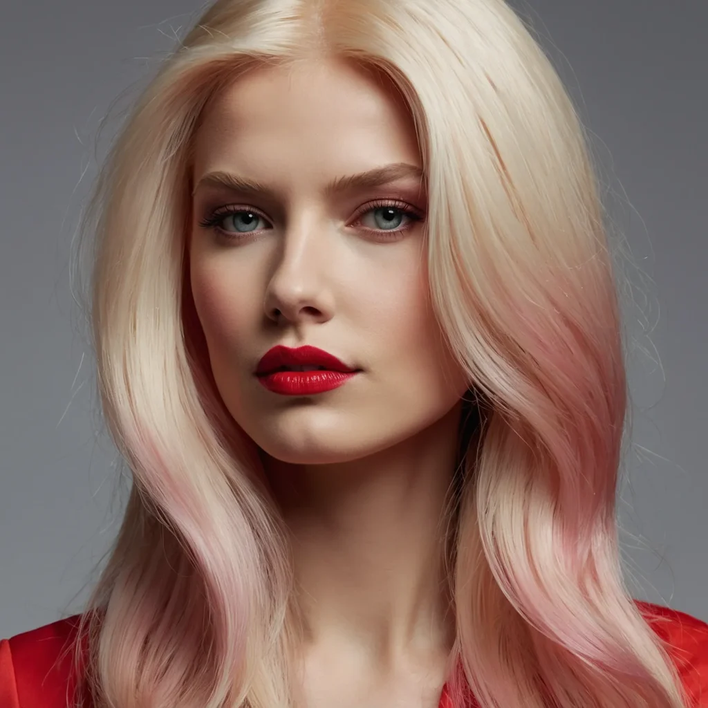Platinum Blonde with Red Accents