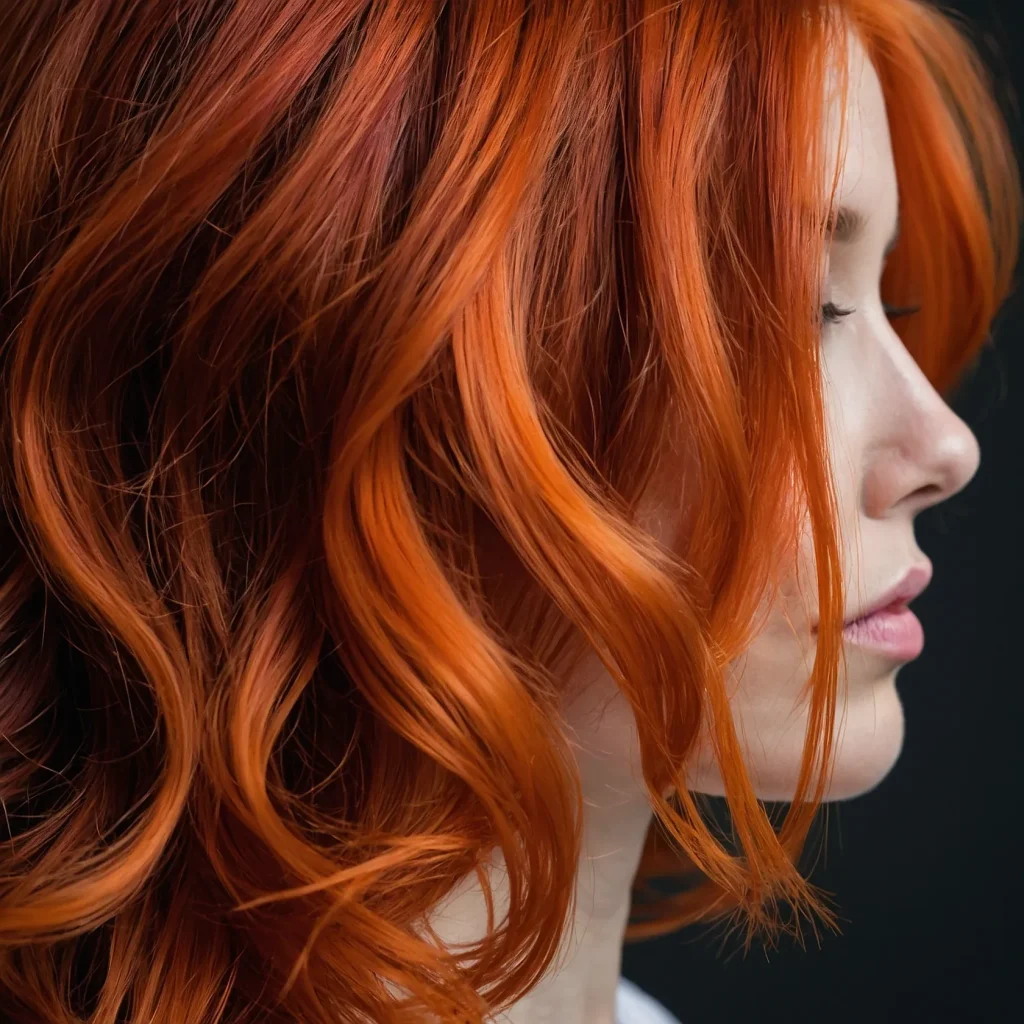  Dark Red Roots with Orange‑Red Tips