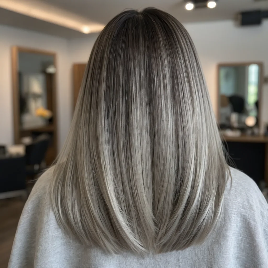 Jet Black & Silver Ombre