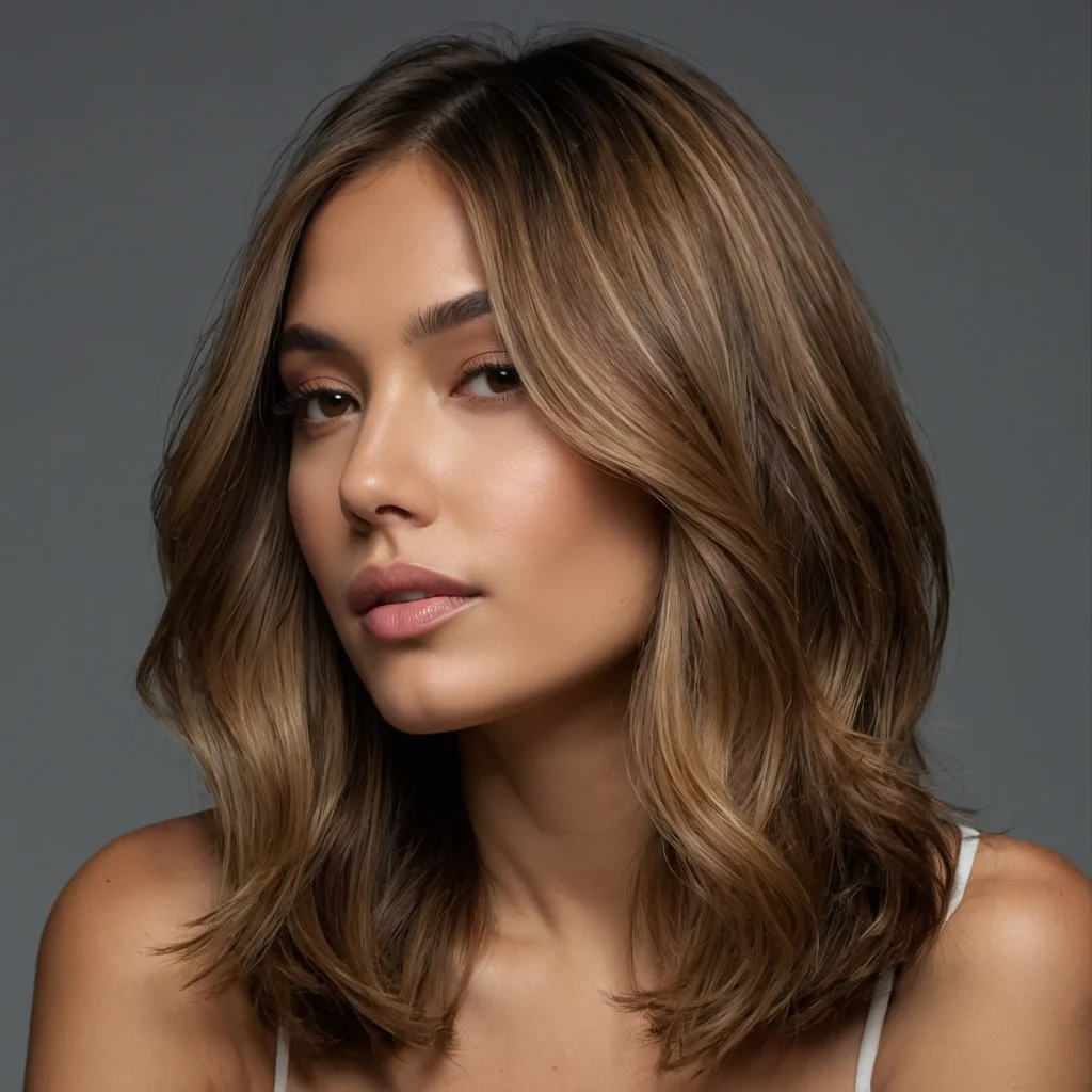 Soft Caramel Balayage Lob