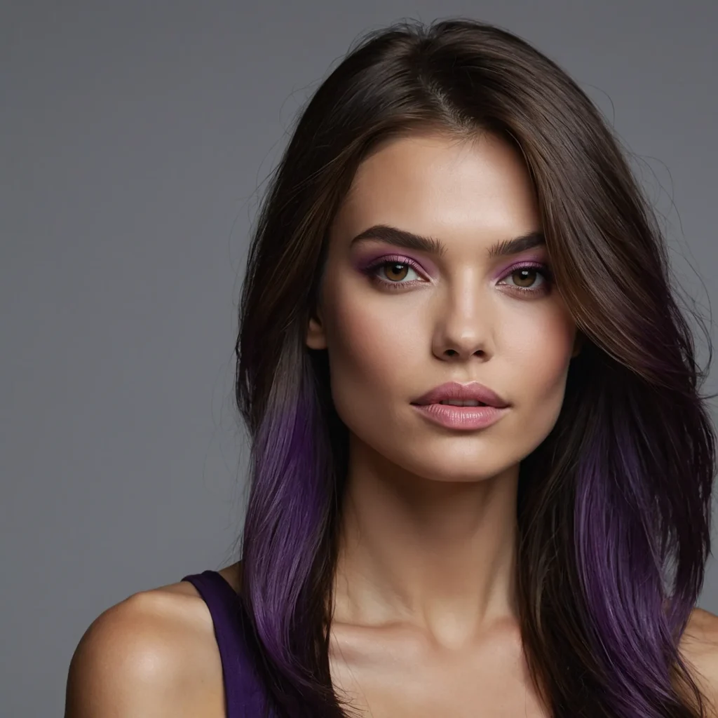 Money-Piece Purple Highlights