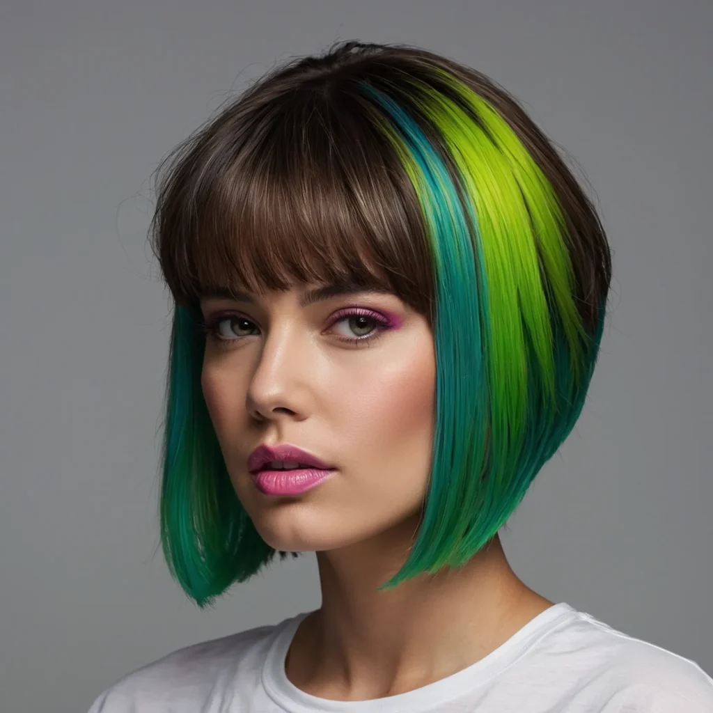 Lime‑Green Money Piece Face‑Frame