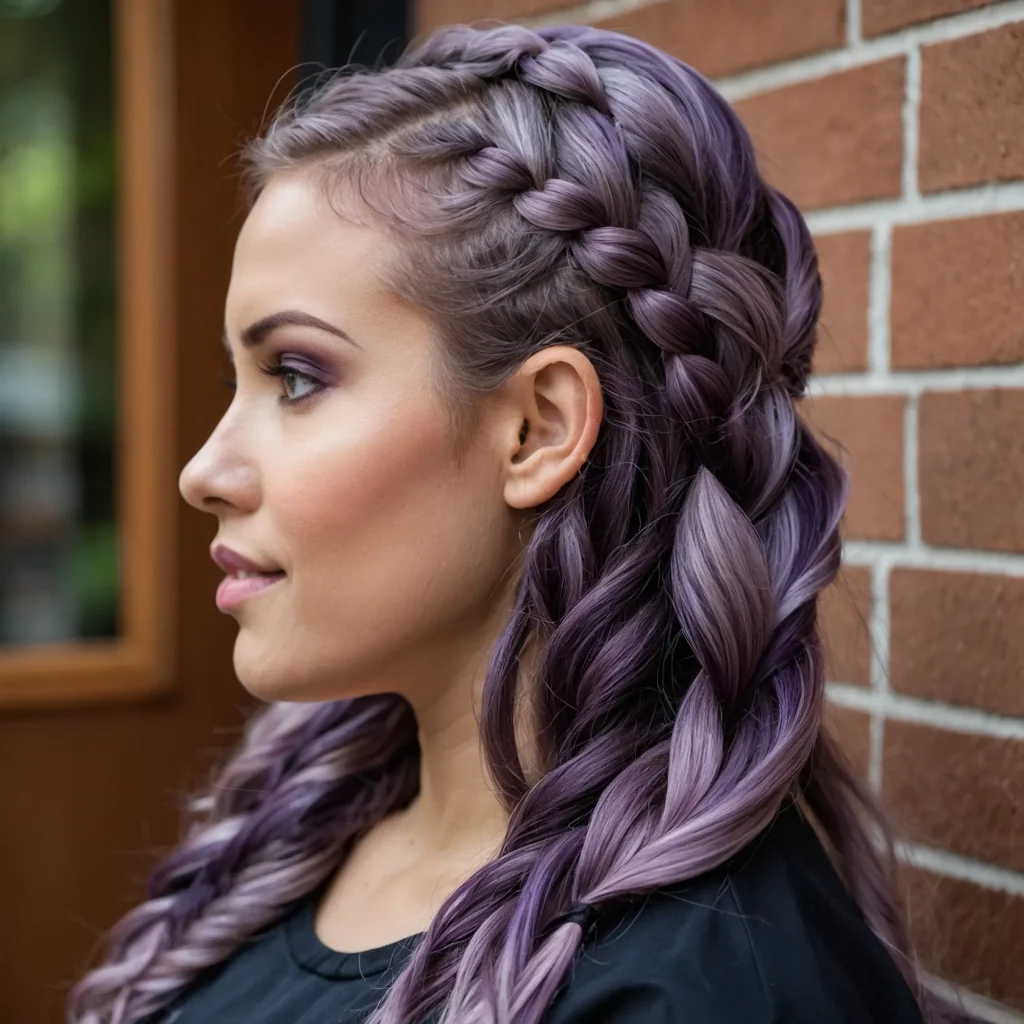 Waterfall Braid with Purple