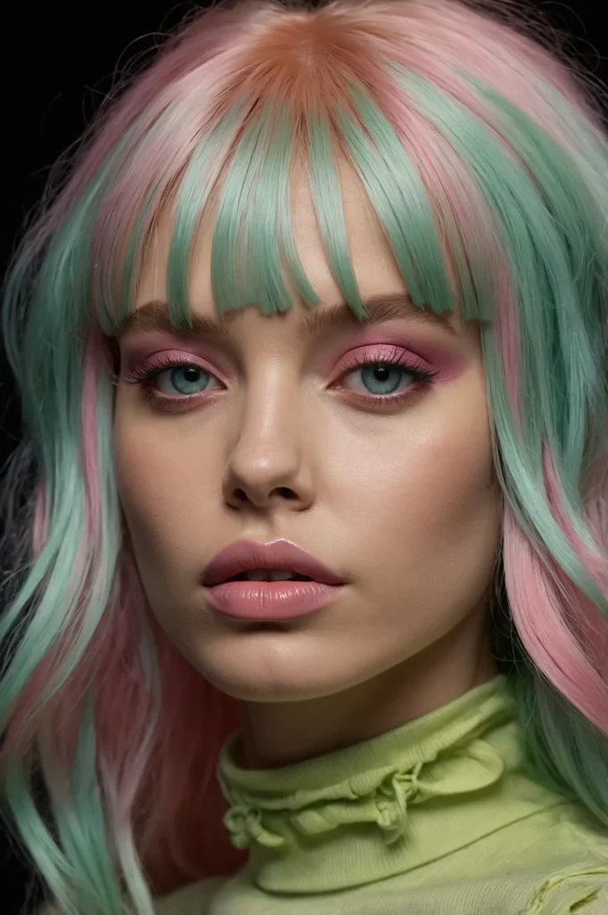 A realistic portrait of a young woman with a ()