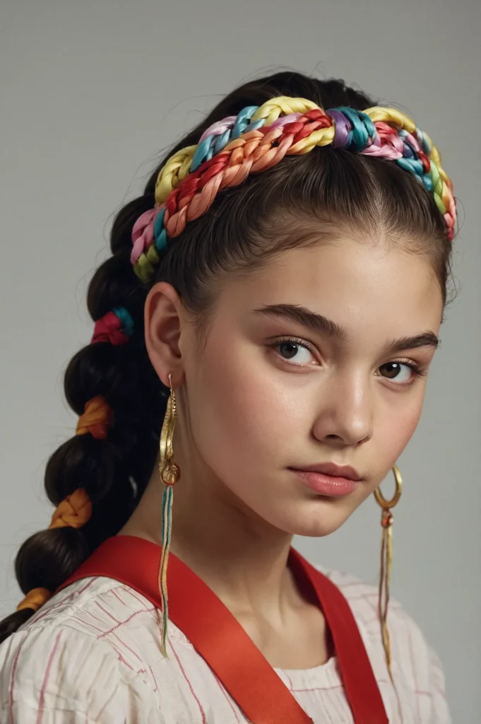 A realistic portrait of a young woman with ne